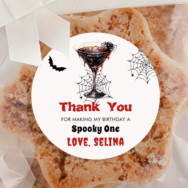 Spooky Halloween Cute Ghost Birthday Party Classic Round Sticker (Creator Uploaded)