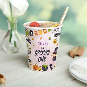 Spooky Halloween Cute Ghost Birthday Party Paper Cups