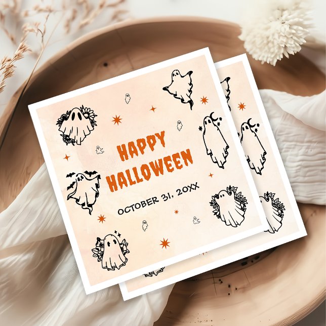Spooky Halloween Cute Ghost  Napkin (Creator Uploaded)