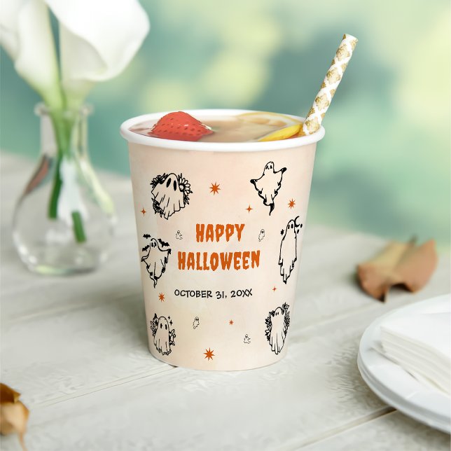Spooky Halloween Cute Ghost Paper Cups (Creator Uploaded)