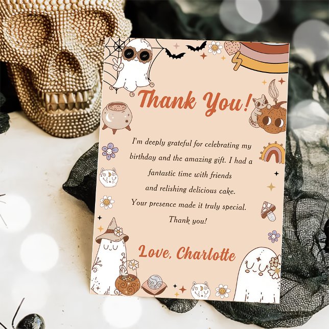  Spooky Halloween Cute Ghost Party Thank You Card  (Creator Uploaded)