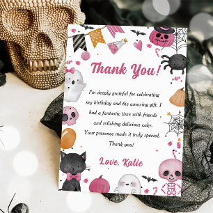 Spooky Halloween Cute Ghost Thank You Card