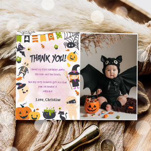 Spooky Halloween Cute Ghost Thank You Card