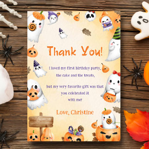 Spooky Halloween Cute Ghost Thank You  Invitation