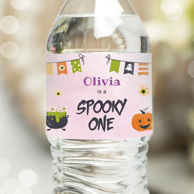 Spooky Halloween Cute Ghost  Water Bottle Label (Creator Uploaded)