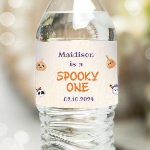 Spooky Halloween Cute Ghost  Water Bottle Label