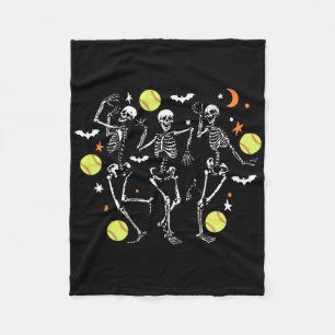 Spooky Halloween Dancing Skeletons Softll Mom Game Fleece Blanket