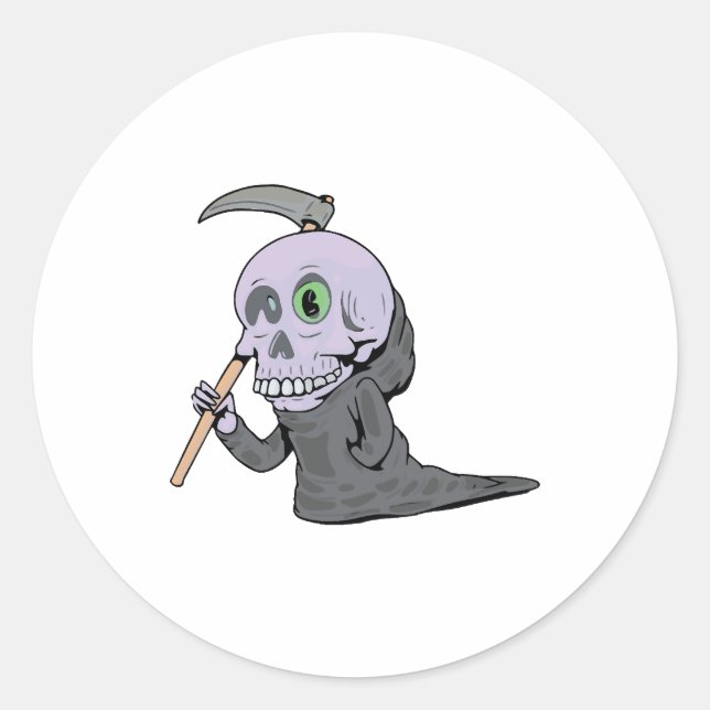 Spooky Halloween design Classic Round Sticker (Front)