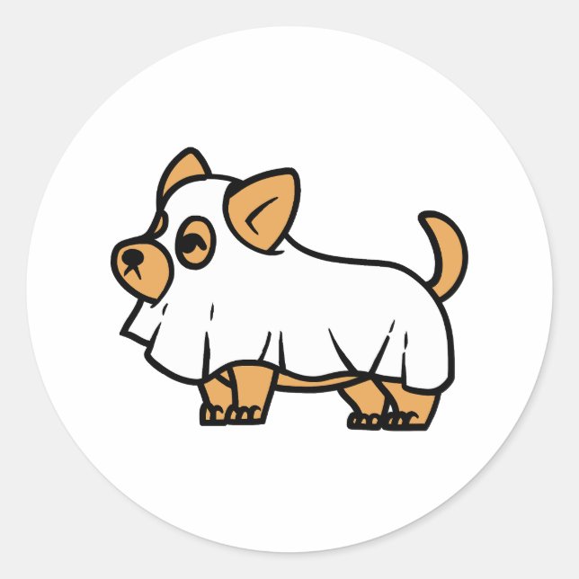 Spooky Halloween dog Classic Round Sticker (Front)