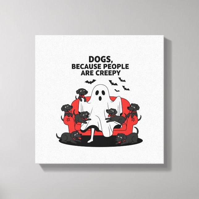 Spooky Halloween Dog Spooky Ghost 23 Canvas Print (Front)