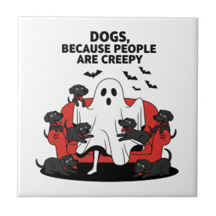 Spooky Halloween Dog Spooky Ghost 23 Tile