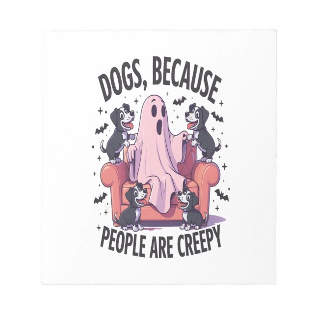 Spooky Halloween Dog Spooky Ghost (2) Notepad (Front)