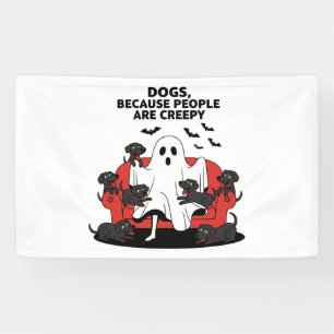 Spooky Halloween Dog Spooky Ghost Banner