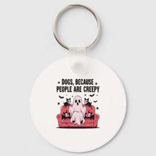 Spooky Halloween Dog Spooky Ghost Png 2 Key Ring