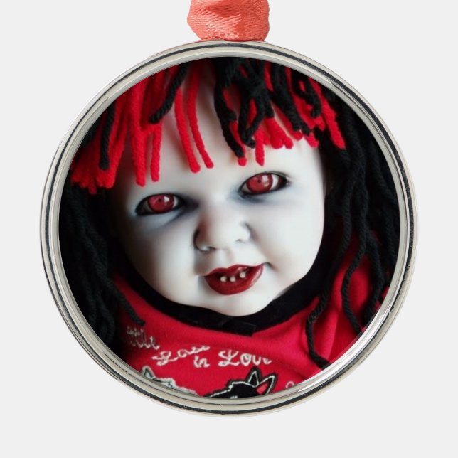 Spooky Halloween Doll Metal Tree Decoration (Front)