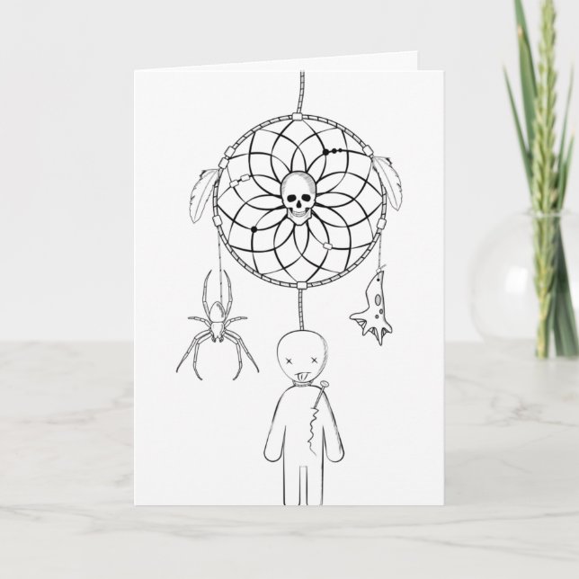 Spooky Halloween Dreamcatcher Card (Front)