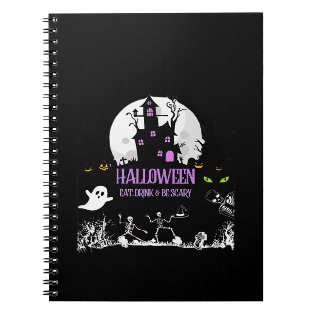 Spooky Halloween Eat Drink And Be Scary Classic Notebook (Front)