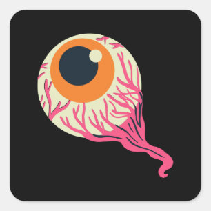Spooky Halloween eye Square Sticker