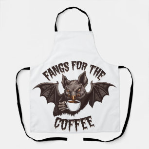 Spooky Halloween Fangs For the Coffee Caffeine Apron