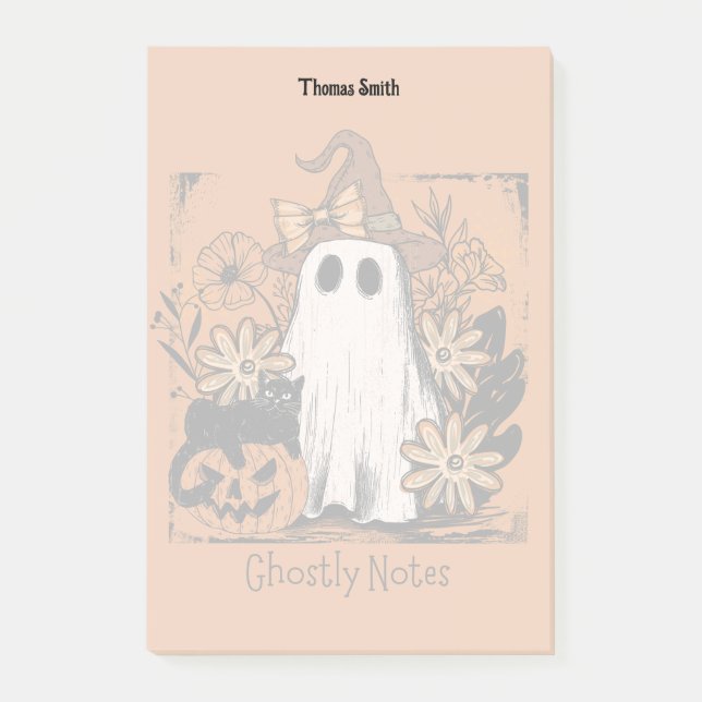 Spooky Halloween Floral Ghostly  Post-it Notes (Front)