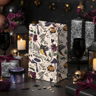 Spooky Halloween Floral Hummingbird Small Gift Bag