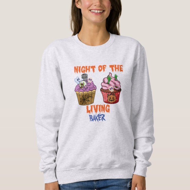Spooky Halloween Freight Night Cupcake Lovers Sweatshirt (Front)