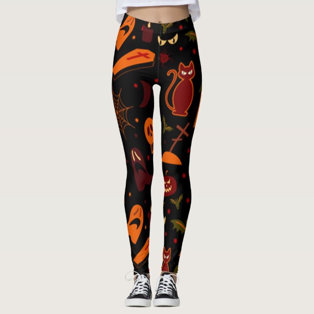 Spooky Halloween Fun Leggings (Front)