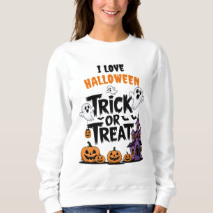 Spooky Halloween fun with ghosts & pumpkins Sweatshirt