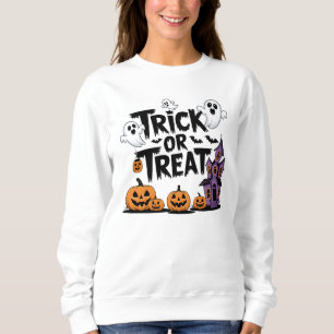 Spooky Halloween fun with ghosts & pumpkins Sweatshirt