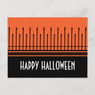 Spooky Halloween Gate Postcard, Orange Postcard