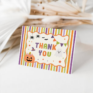 Spooky Halloween Ghost Birthday Thank You Card 