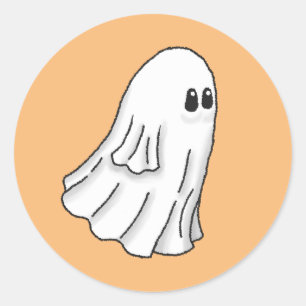 Spooky Halloween Ghost Classic Round Sticker