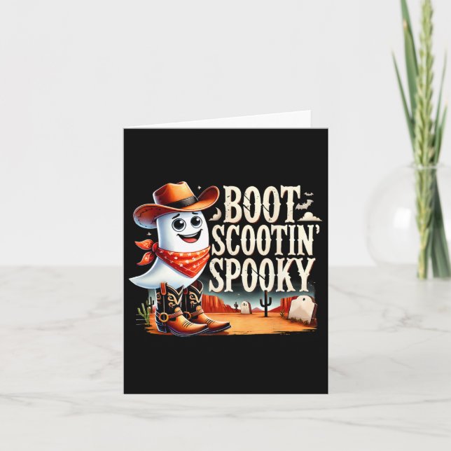 Spooky Halloween Ghost Cowboy Ghost Western  Card (Front)