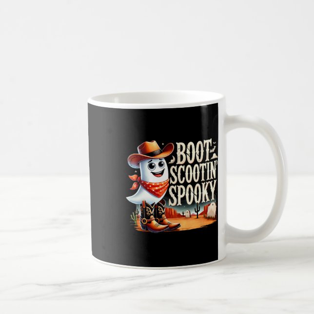 Spooky Halloween Ghost Cowboy Ghost Western  Coffee Mug (Right)
