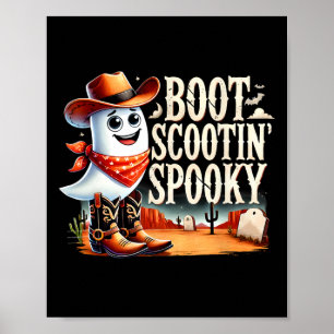 Spooky Halloween Ghost Cowboy Ghost Western Poster