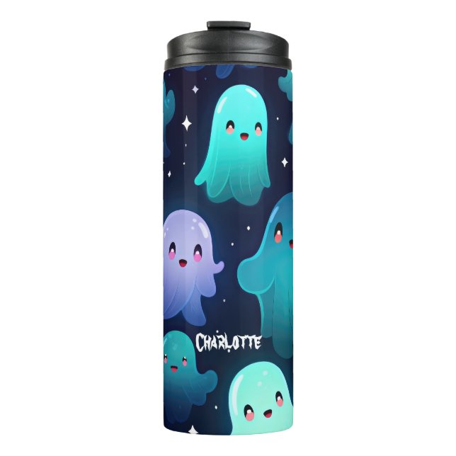 Spooky Halloween Ghost Cute Custom Tumbler (Front)