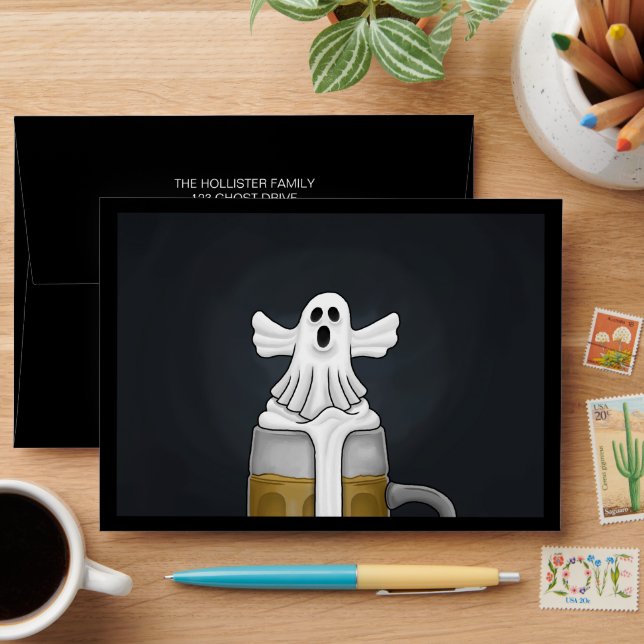 Spooky Halloween Ghost Envelope (Desk)