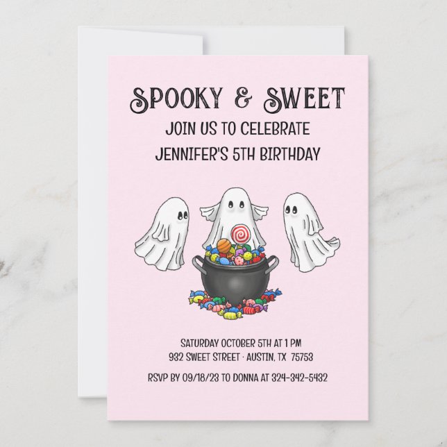 Spooky Halloween Ghost Invitation (Front)
