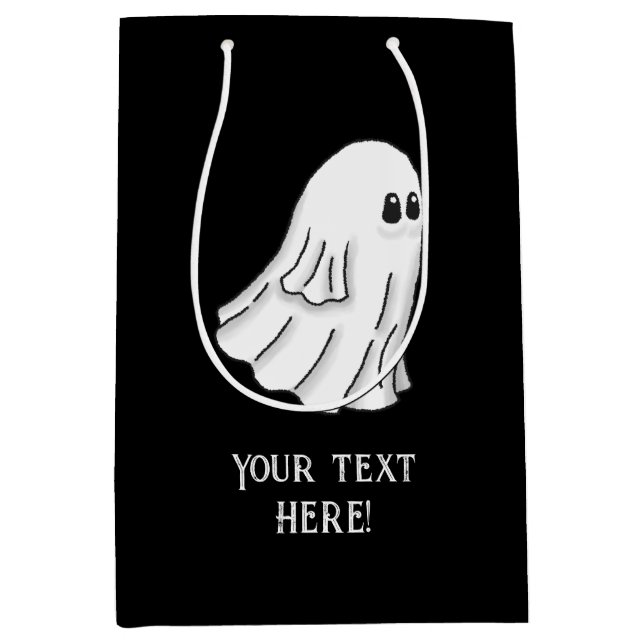 Spooky Halloween Ghost Medium Gift Bag (Front)