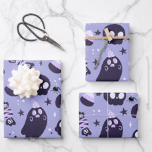 Spooky Halloween Ghost, Scull, Candy, Purple  