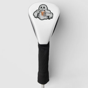 Spooky Halloween Ghost Sippin Pumpkin latte Fall Golf Head Cover