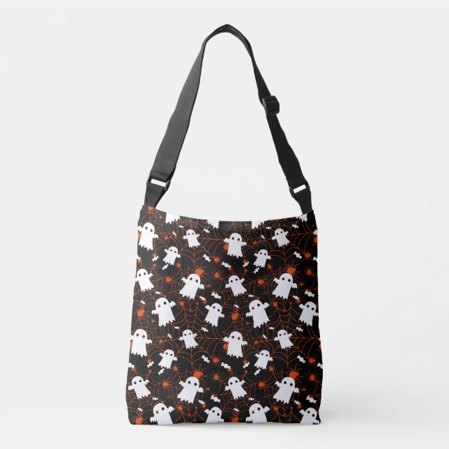Spooky Halloween Ghost Spiders Candy Crossbody Bag (Front)