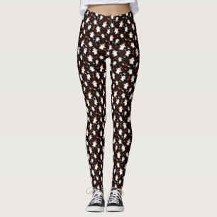 Spooky Halloween Ghost Spiders Candy Leggings