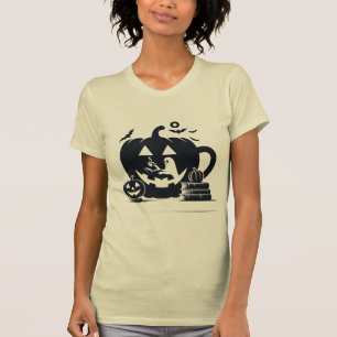 Spooky Halloween Ghost with Pumpkin Mug T-Shirt