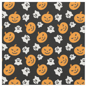 Spooky Halloween Ghosts & Jack O Lantern Fabric