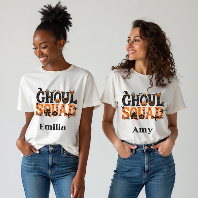 Spooky Halloween Ghoul Squad Graphical Name Sweatshirt (Creator Uploaded)