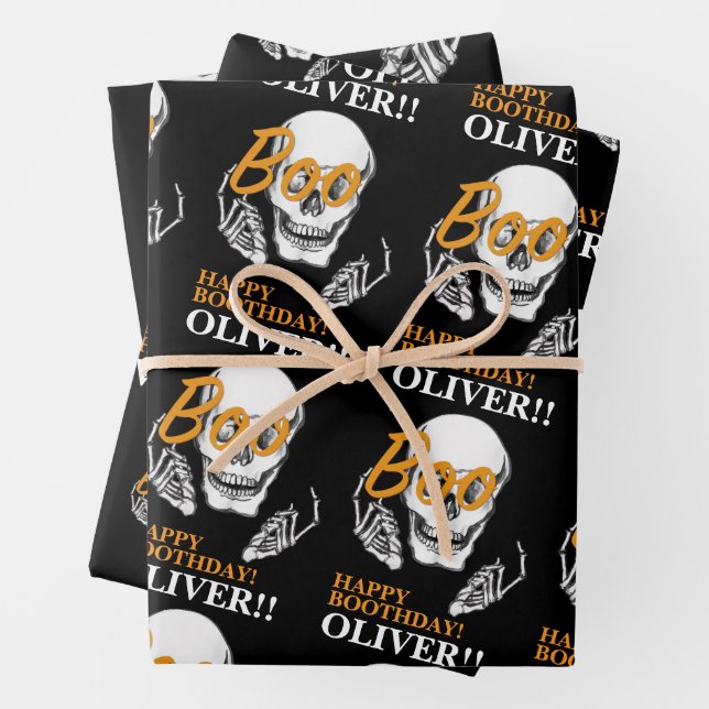 Spooky Halloween Gift Wrap (In situ)