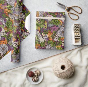 Spooky Halloween Glossy Wrapping Paper, 30" x 6' Wrapping Paper