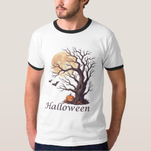 Spooky Halloween Gnarled Tree Jack-o'-Lantern T-Shirt