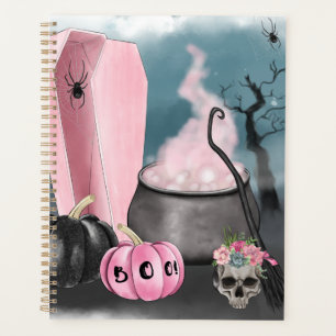 Spooky Halloween Grave Yard and Spider Webs  Planner